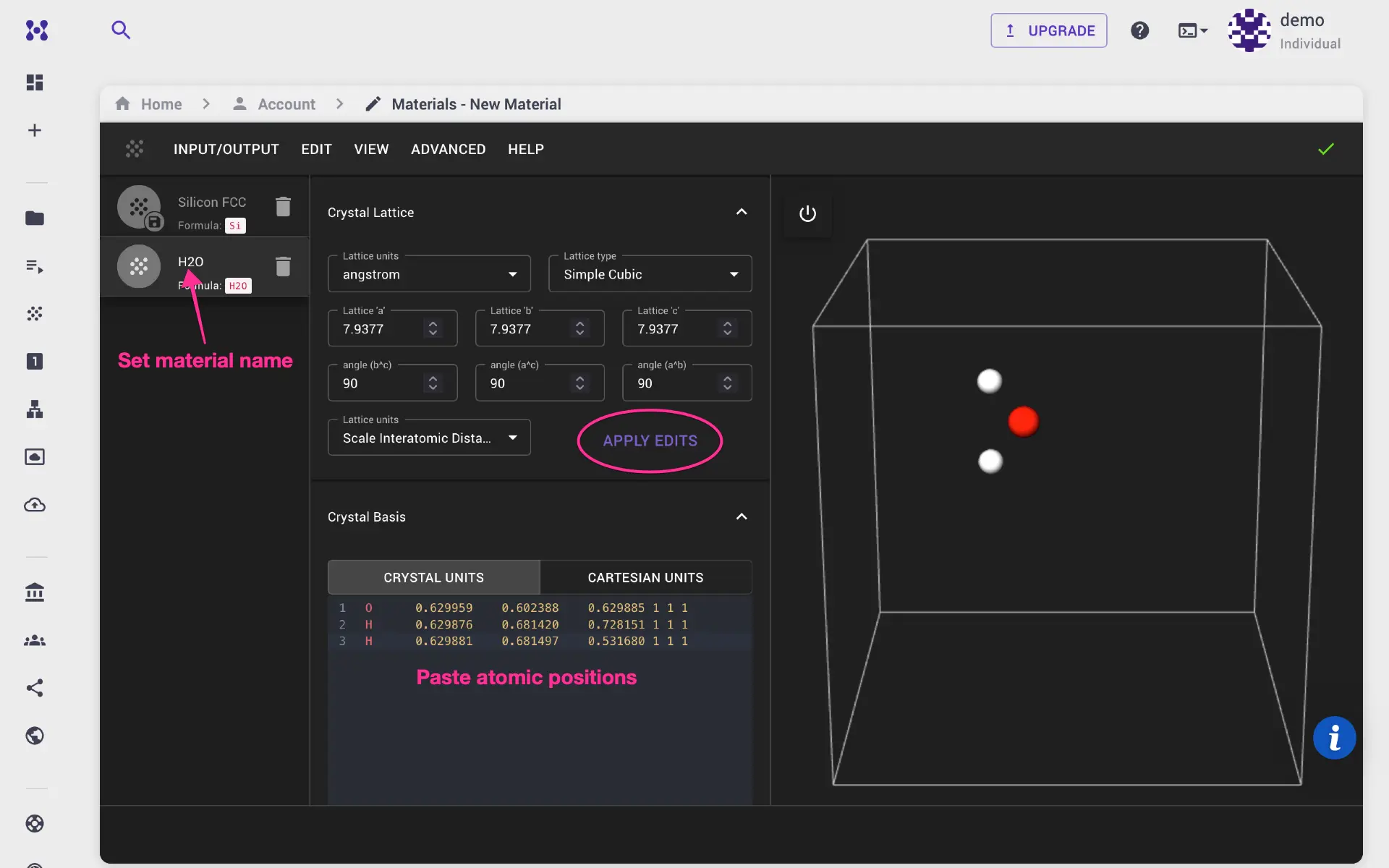 DeePMD edit material DeePMD edit material