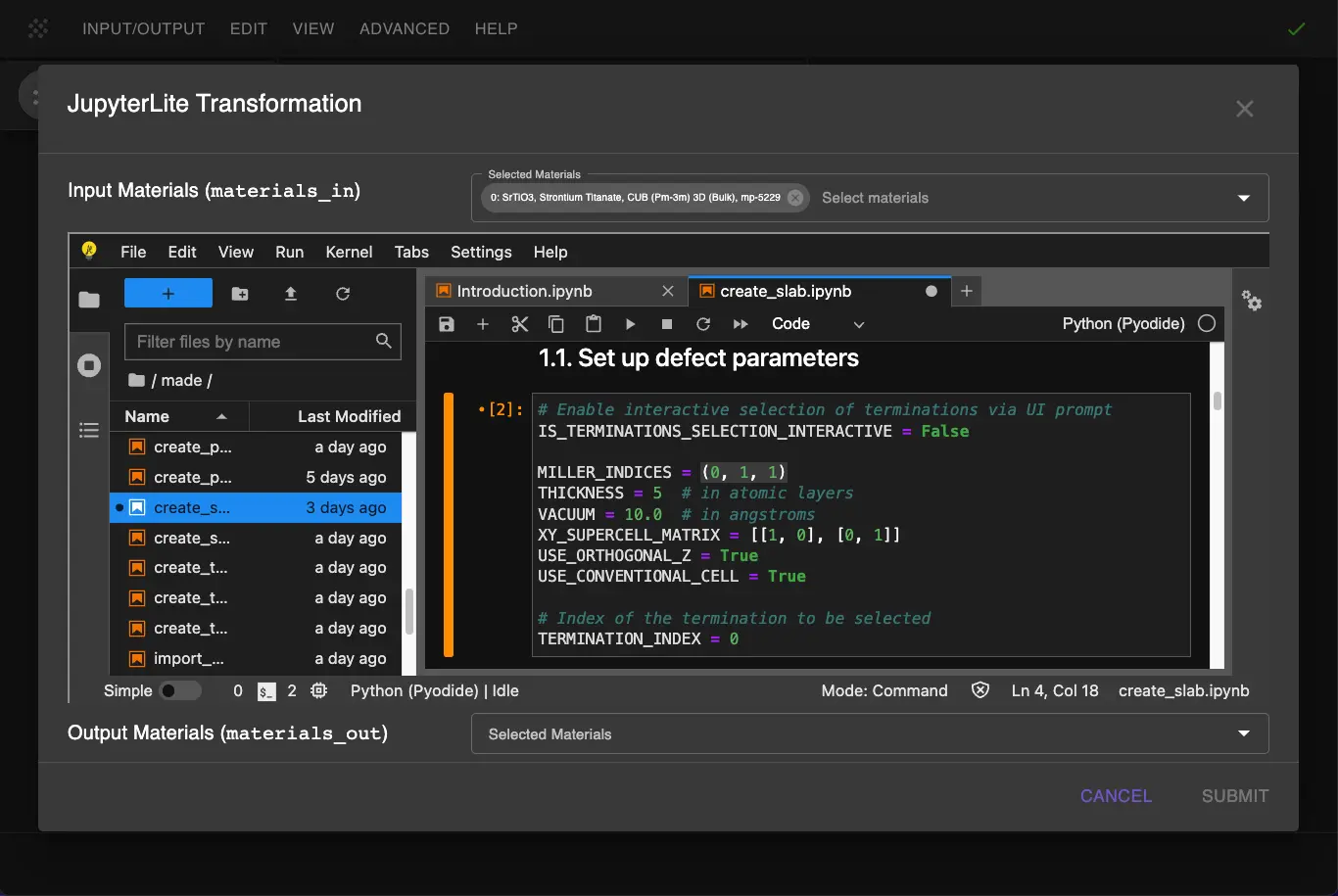 Setup Slab Parameters Setup Slab Parameters