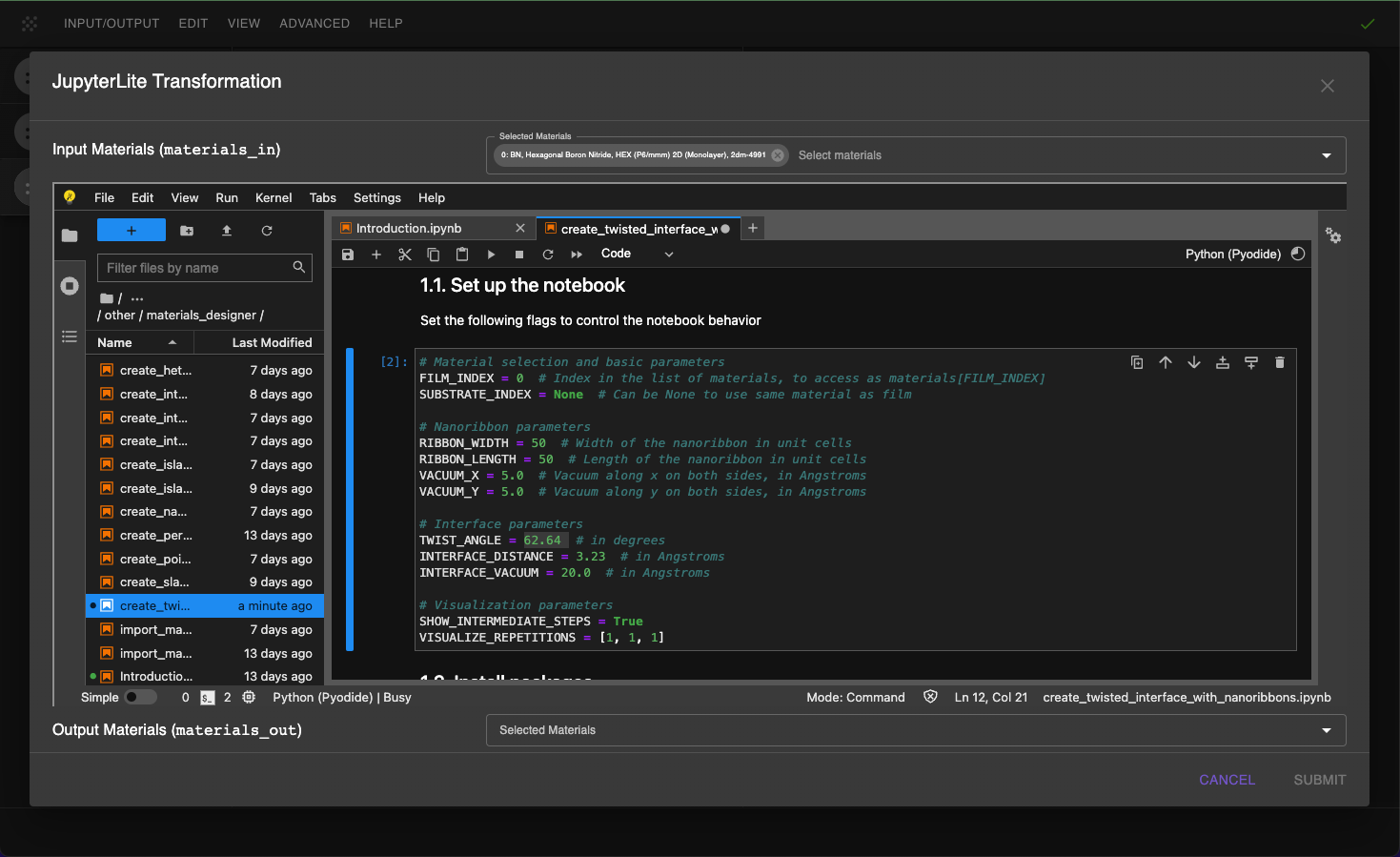 Notebook setup Notebook setup